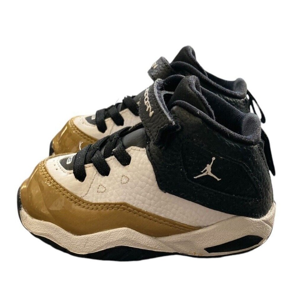 Air Jordan B'loyal Shoes White/ Black/‎ Gold Cu4924 100 Toddler Size 6C